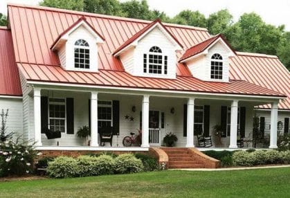 Copper Roof With White Siding